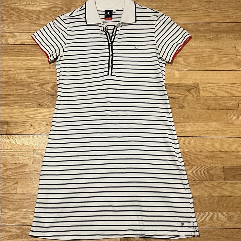 Luhta Striped Polo Dress – Size S – Golf / Sport Chic